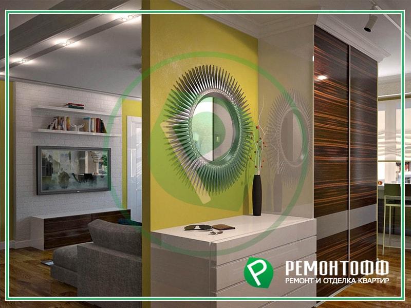 Фото дизайна квартиры 93 м2 под ключ в Самаре, разработка дизайна интерьера с 3D визуализацией, современный дизайн квартиры под ключ.